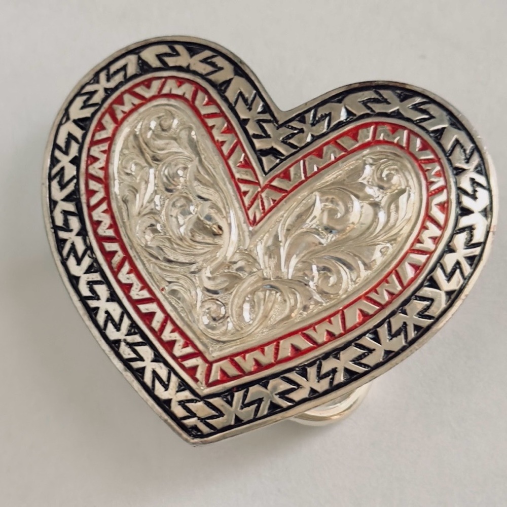 SOLD  Vintage Crumrine Women’s Silver Plate Over Bronze Belt Buckle.